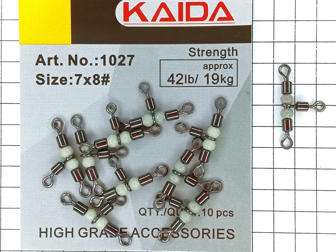 Вертлюг тройной Kaida 1027 № 7*8 19кг