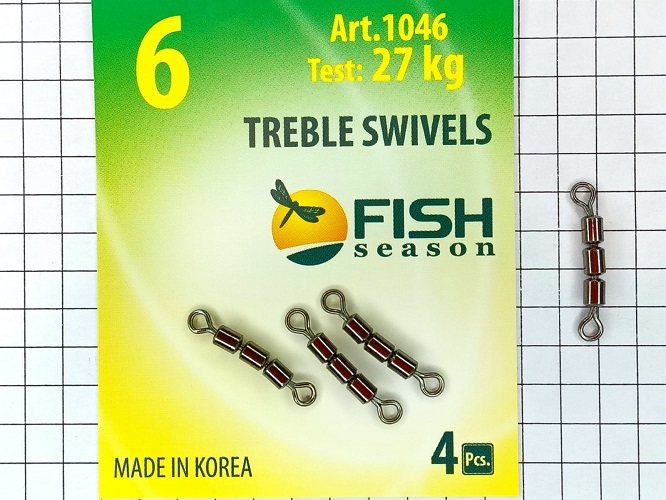 Вертлюг тройной Fish Season №6 27кг.