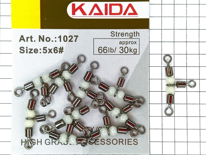 Вертлюг тройной Kaida 1027 № 5*6 30кг