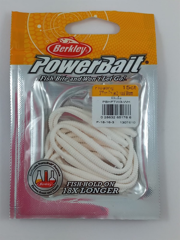 Мягкая приманка Berkley PowerBait Power Floating Trout Worm 8см 15шт. PBHFTW3-WH
