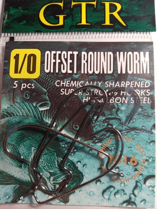 Крючок офсетный GTR OFFSET ROUND WORM №1/0