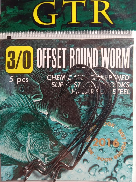 Крючок офсетный GTR OFFSET ROUND WORM №3/0