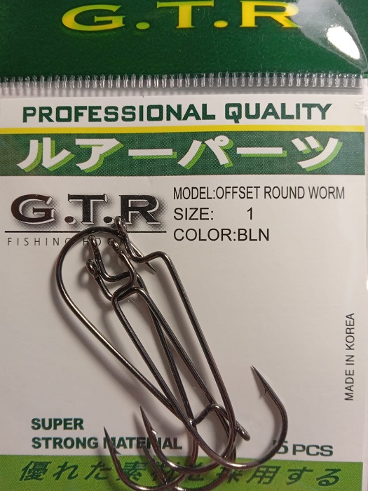 Крючок офсетный GTR OFFSET ROUND WORM №1