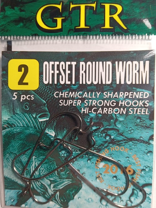 Крючок офсетный GTR OFFSET ROUND WORM №2