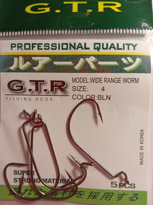 Крючок офсетный  GTR WIDE RANGE WORM №4