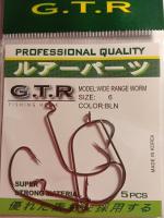 Крючок офсетный  GTR WIDE RANGE WORM №6