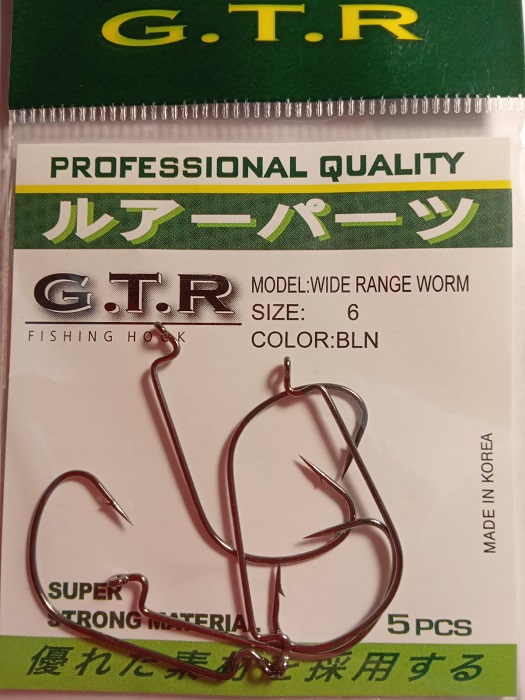 Крючок офсетный  GTR WIDE RANGE WORM №6