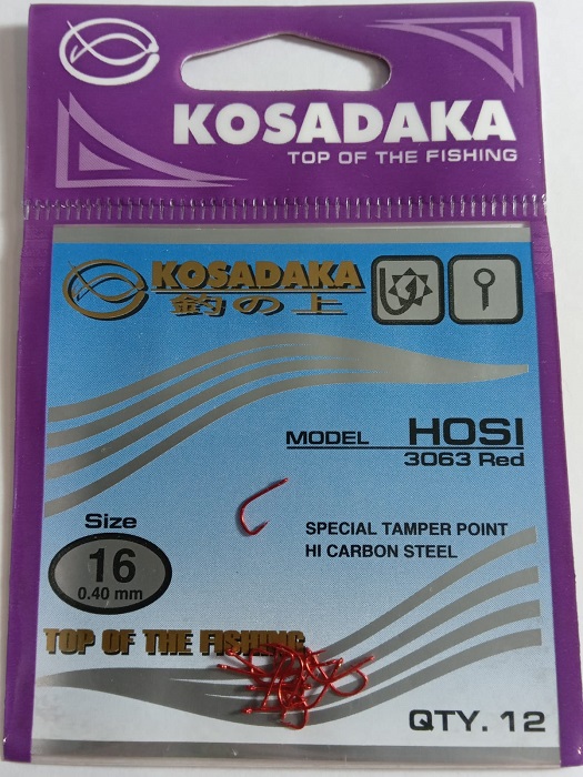 Крючок Kosadaka  Hosi 3063 red №16 0.40мм