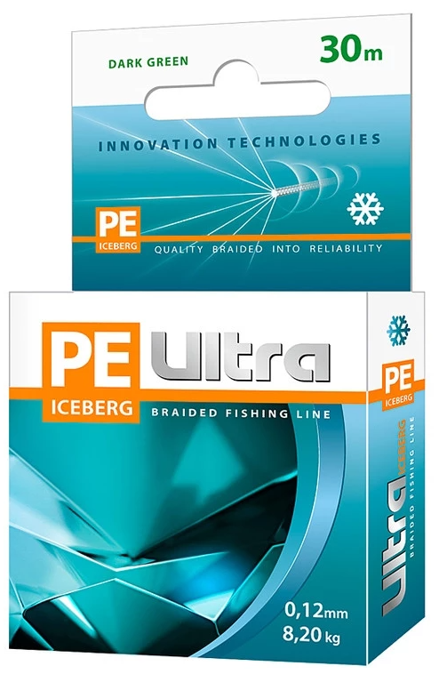 Плетеный шнур PE ULTRA ICEBERG 0,12mm 30m 8,2кг.